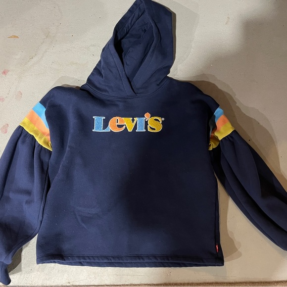 Levi's Other - Levi's Kids Navy Hoodie with Multicolor Sleeve Stripes